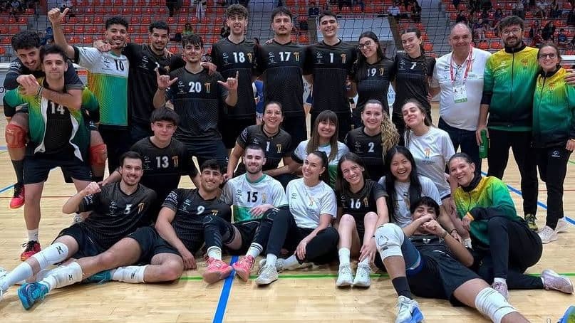 Jugadores de la UEx durante el Campeonato de España Universitario de voleibol