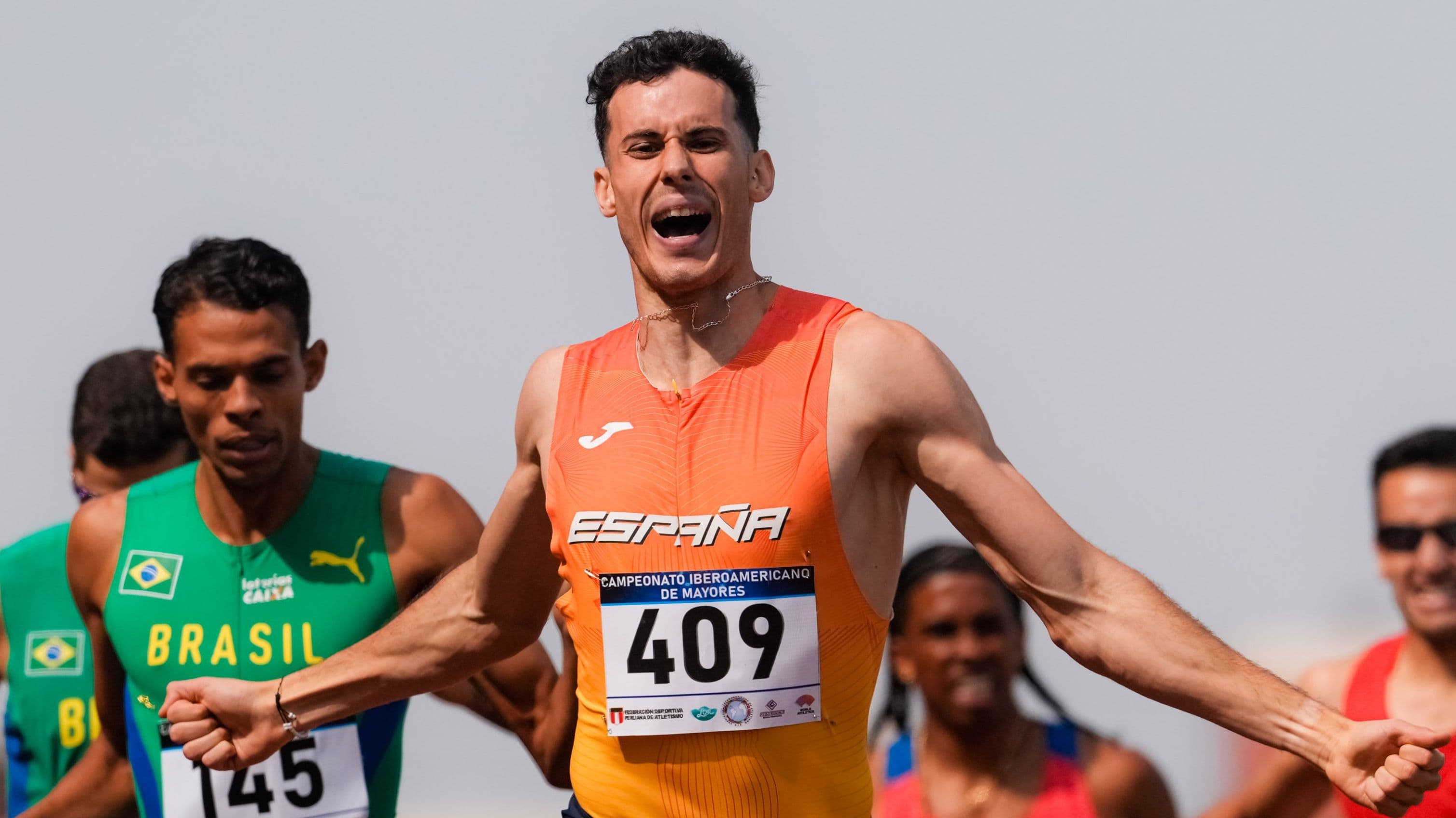 David Barroso durante la final de 800 metros del Campeonato Iberoamericano