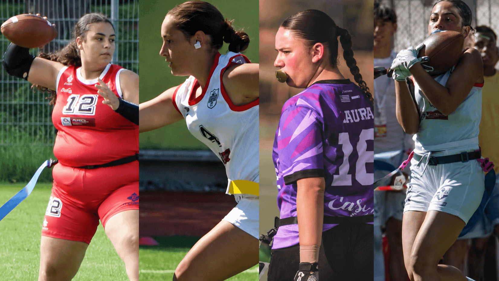 Las extremeñas Jara Ortiz, Adriana Frías, Laura Recio y María del Mar Díez pelean por estar con España en el Europeo Youth de flag football