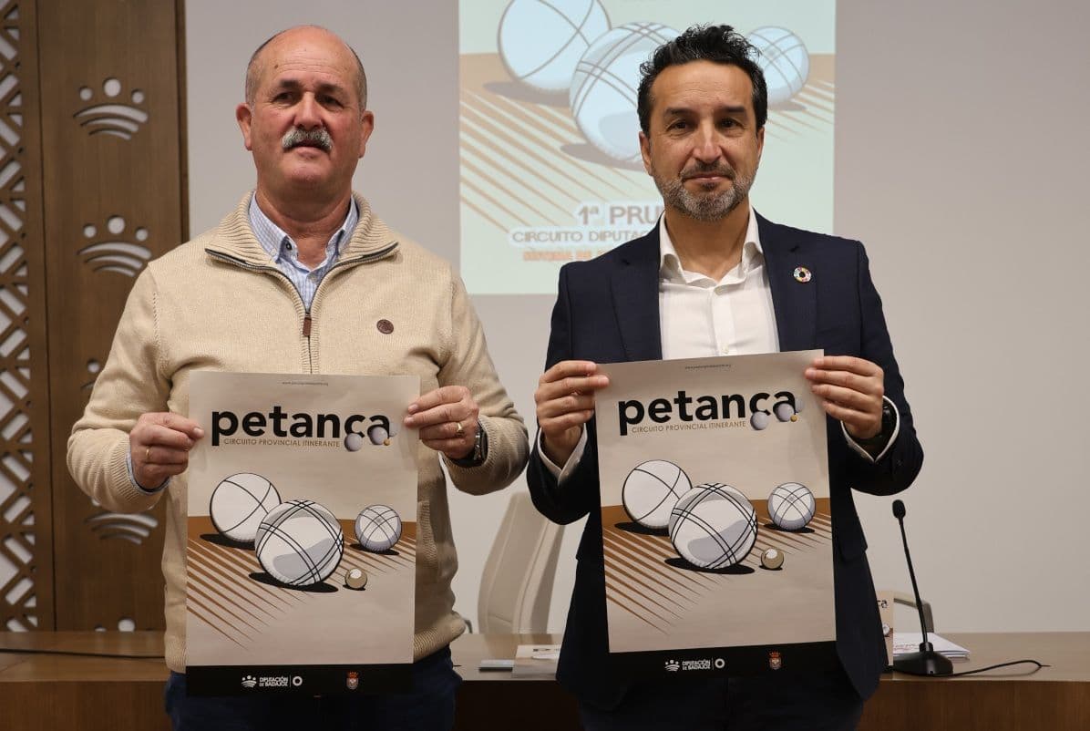 Ricardo Cabezas y Paco Núñez presentan el Circuito de Petanca en la provincia de Badajoz