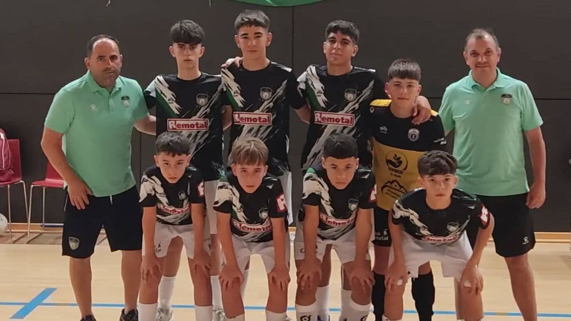 Jugadores del CD Tierras de Granadilla durante el Campeonato de España sub-14 de fútbol sala