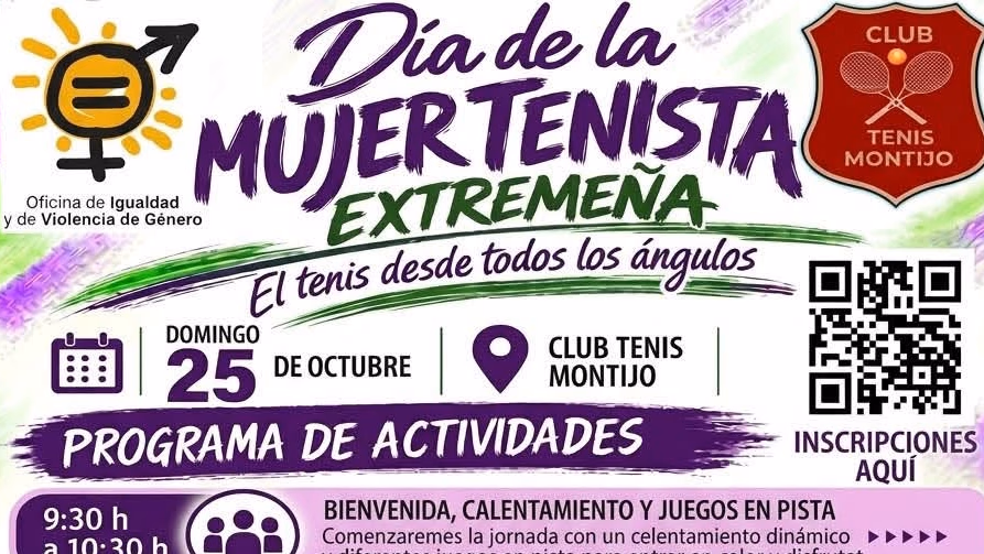 Cartel del Día de la Mujer Tenista Extremeña en Montijo 2026